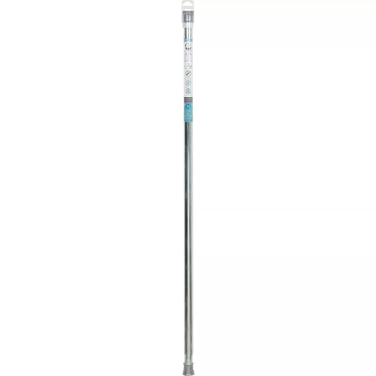 Zenith Zenna Home Straight 42 In. To 72 In. Adjustable Tension Shower Rod in Chrome - photo 2