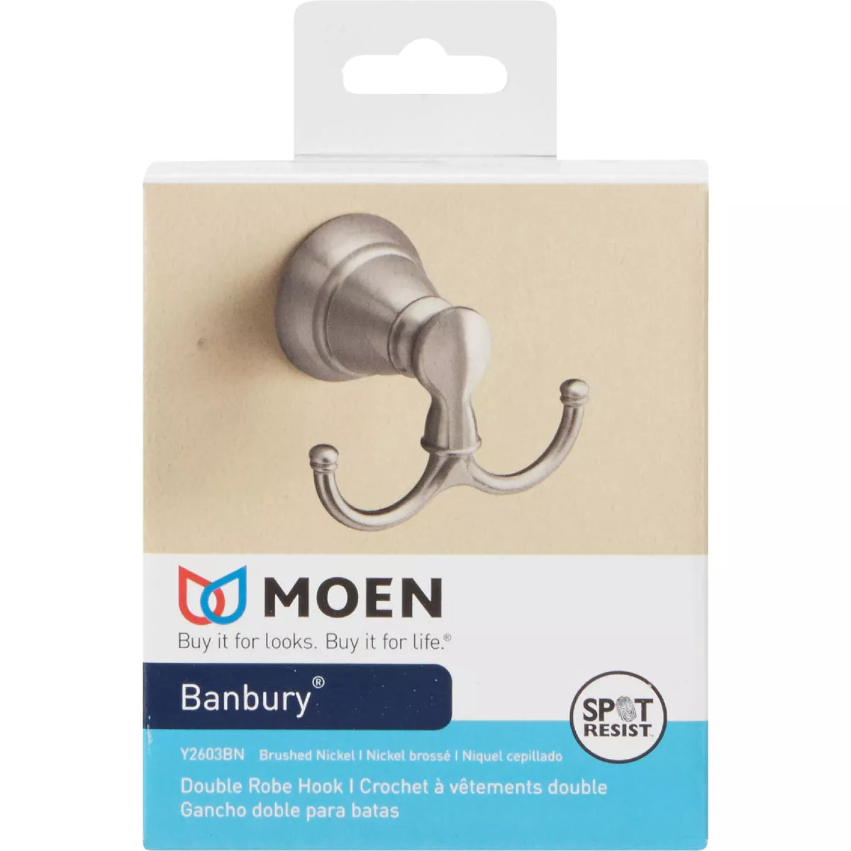 Moen Banbury Double Robe Hook, Brushed Nickel - photo 2