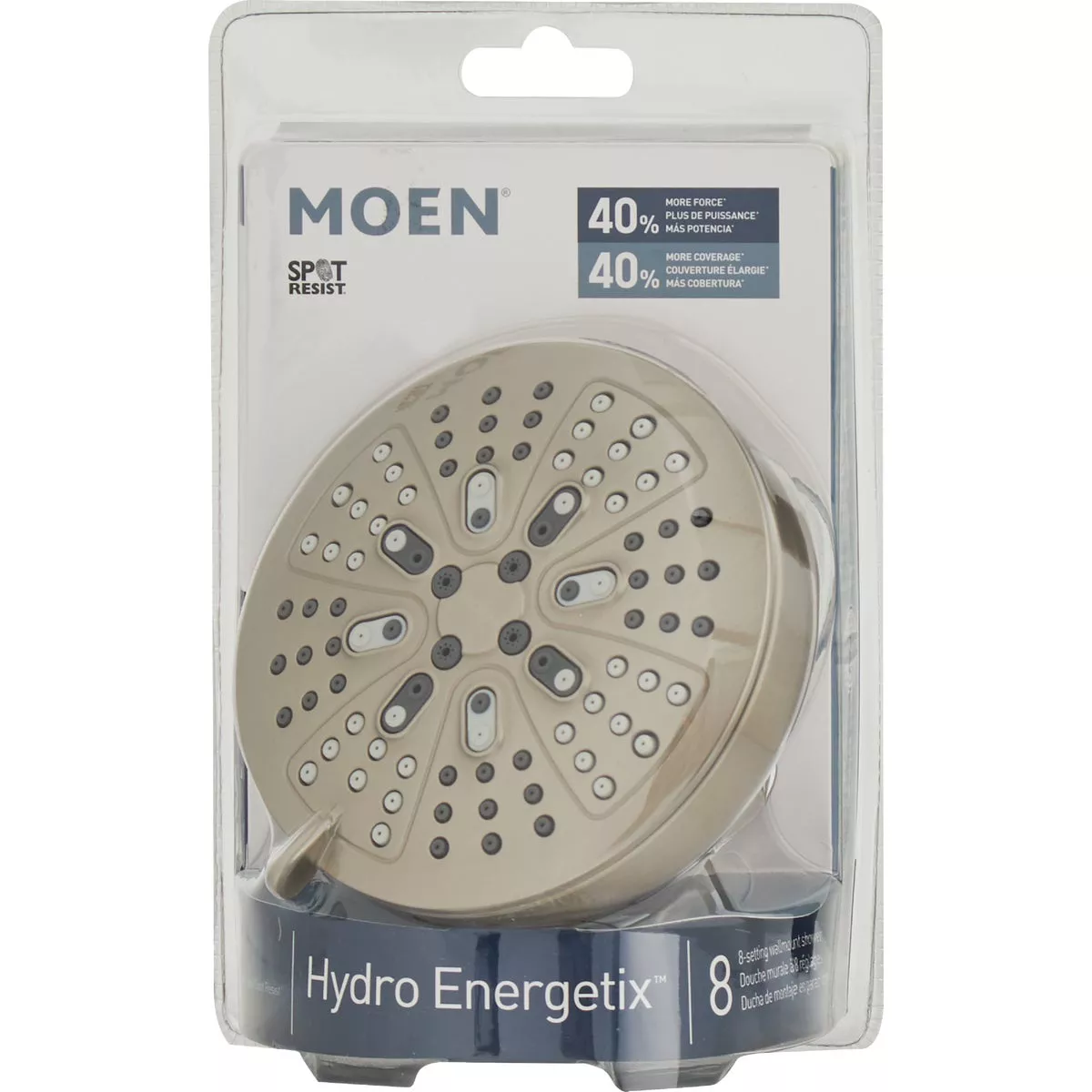 Moen Hydro Energetix Spot Resistant Brushed Nickel 8-function 4.75 In. Dia. Spray Head Fixed Shower - photo 2