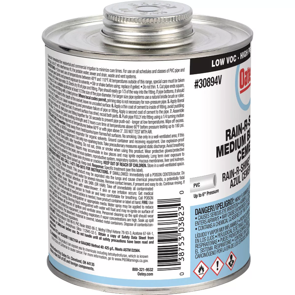 Oatey Rain-R-Shine 32 Oz. Low Voc Medium Bodied Blue PVC Cement - photo 2
