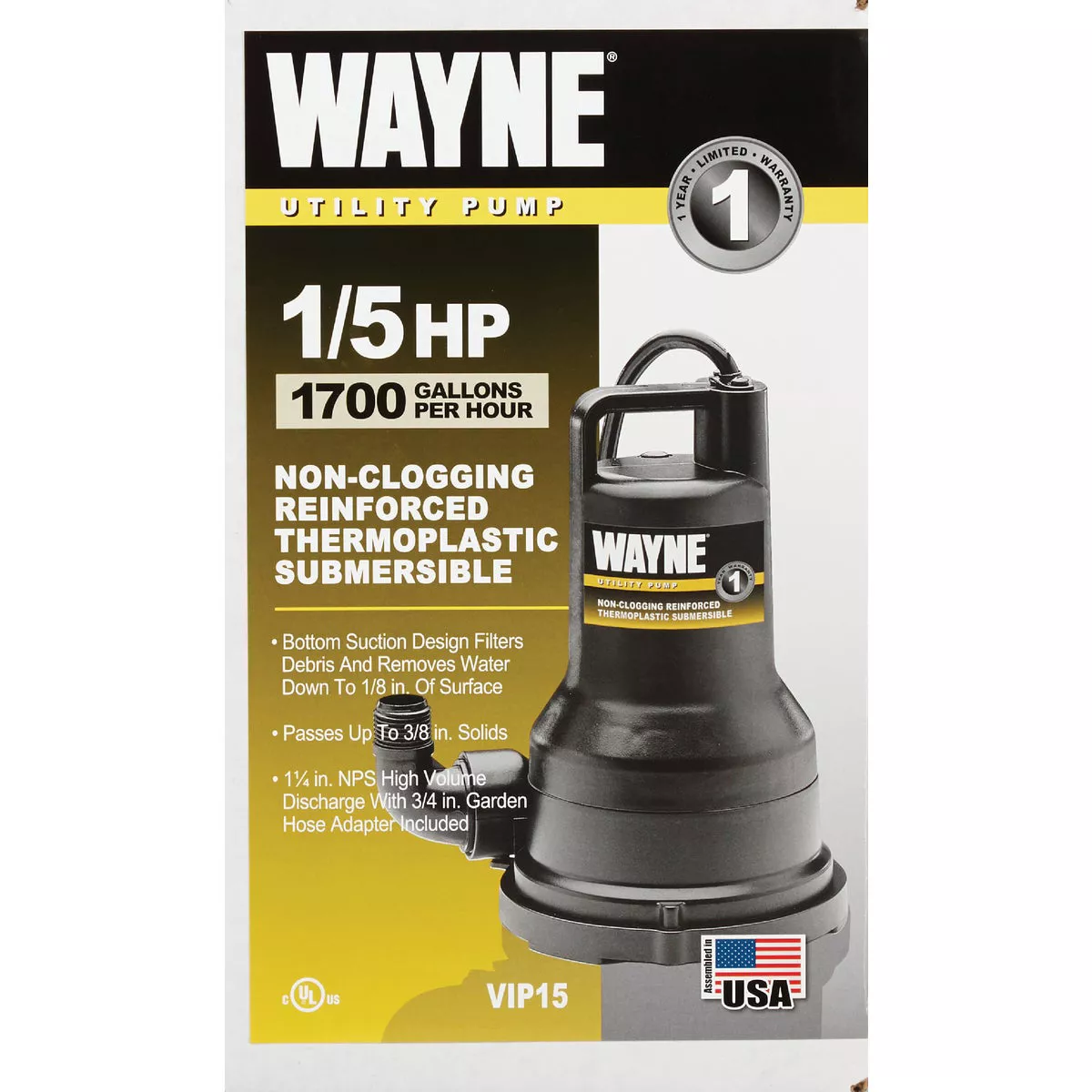 Wayne 1/3 HP Submersible Utility Pump - photo 2