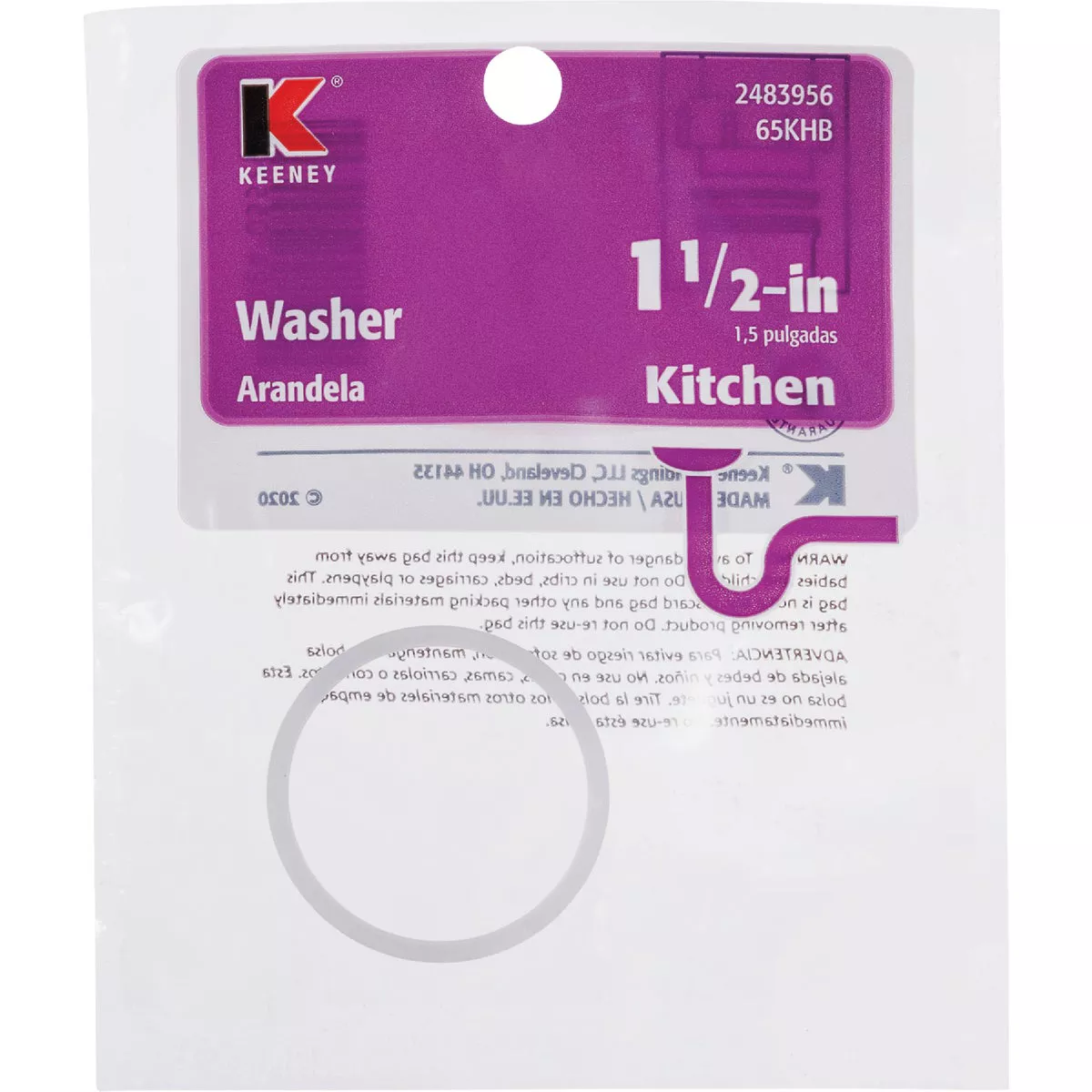 Keeney 1-1/2 In. Clear Poly Slip Joint Washer - photo 2