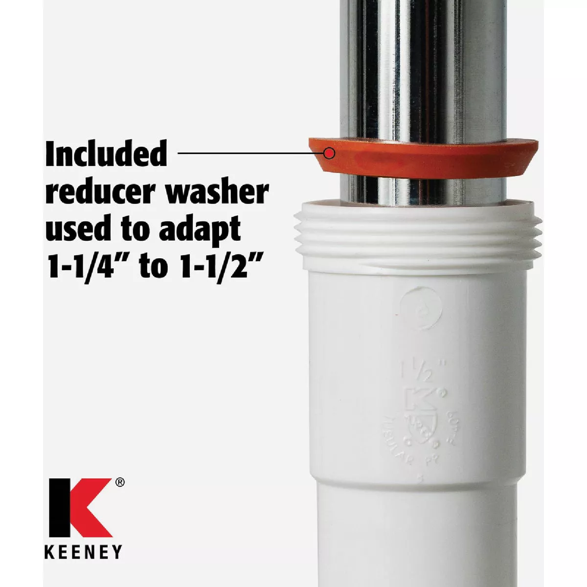 Keeney 1-1/2 In. x 1-1/4 In. Clear Poly Slip Joint Washers (2-Pack) - photo 4