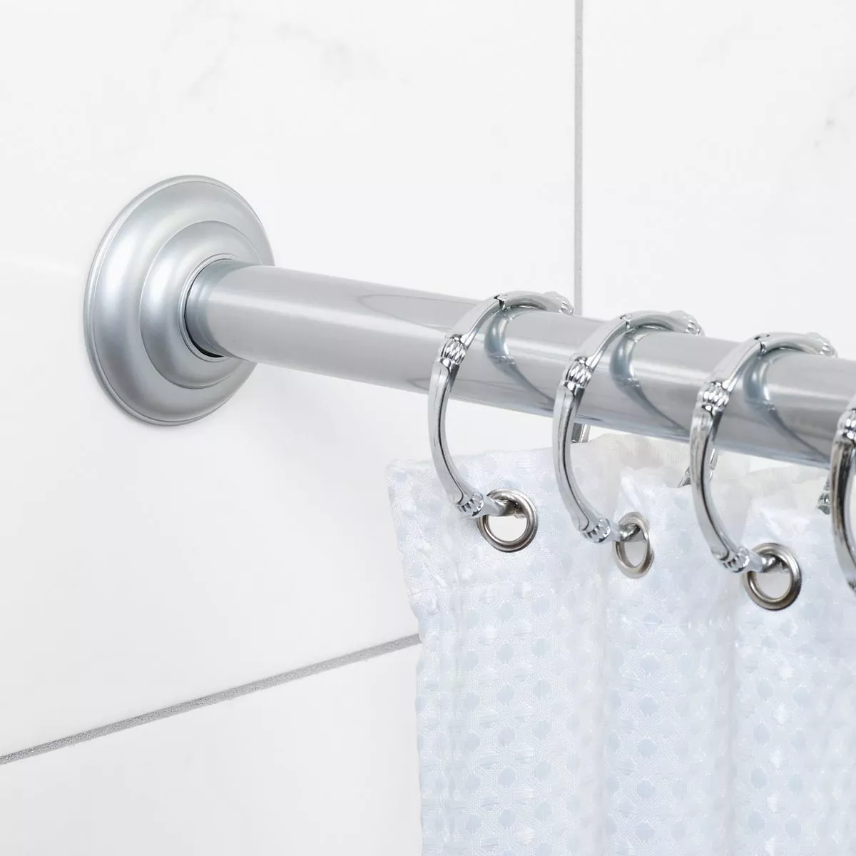 Zenith Zenna Home Straight 41 In. To 72 In. Adjustable Fixed Shower Rod in Chrome - photo 2