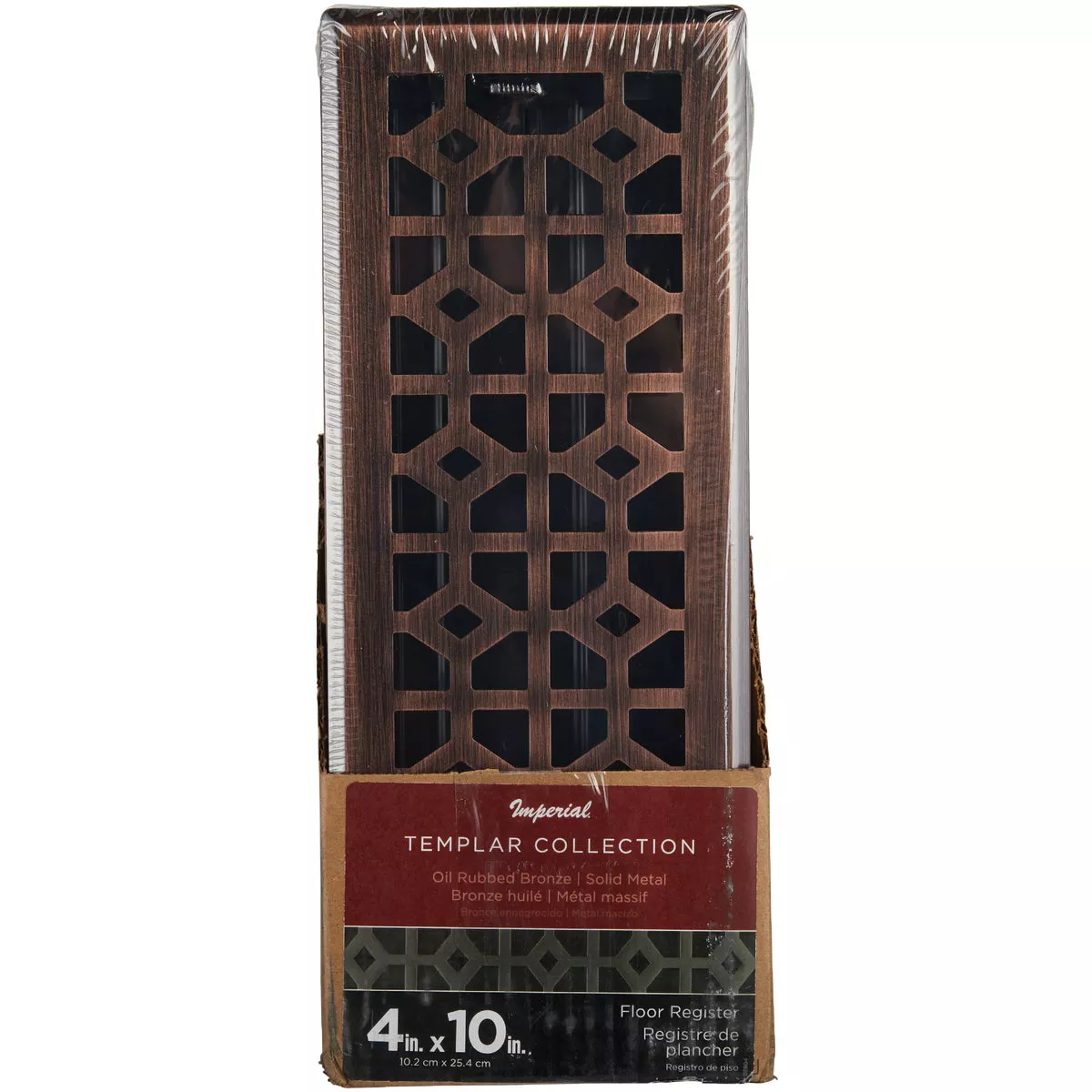 Imperial Templar 4 In. x 10 In. Oil-Rubbed Bronze Steel Floor Register - photo 3