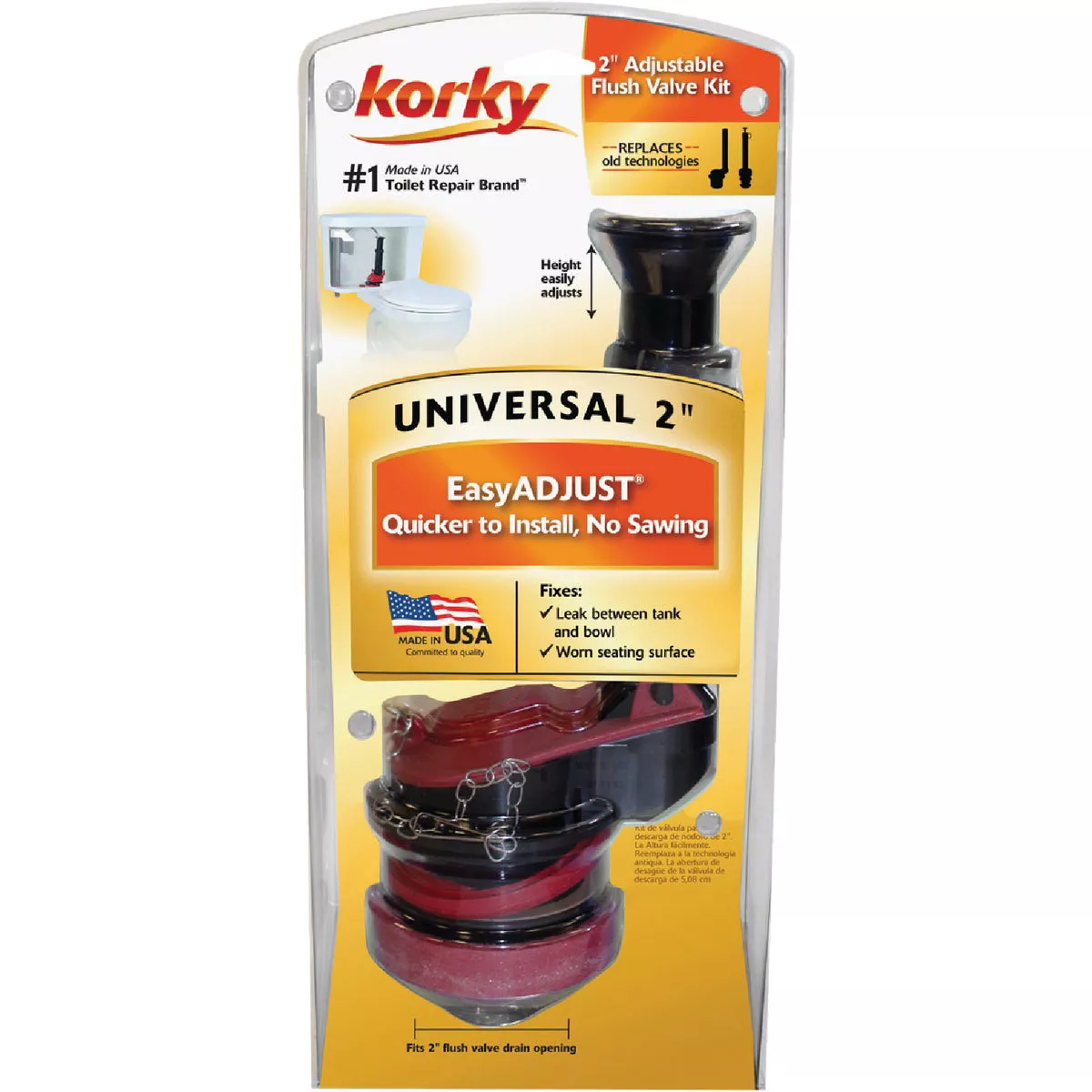 Korky 3 to 5 GPF Flush Valve and Tank To Bowl Gasket Kit - photo 2