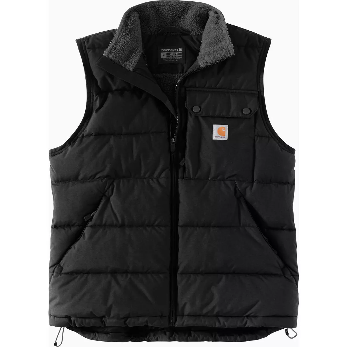 Carhartt Rain Defender Men's 2XL Tall Black Midweight Insulated Vest, Loose Fit