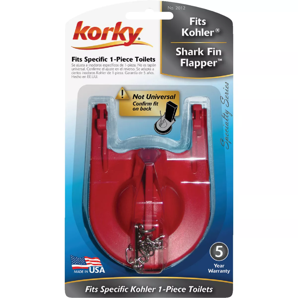 Korky Kohler Rubber Shark-Fin Toilet Flapper For 1-Pc. Toilet - photo 2
