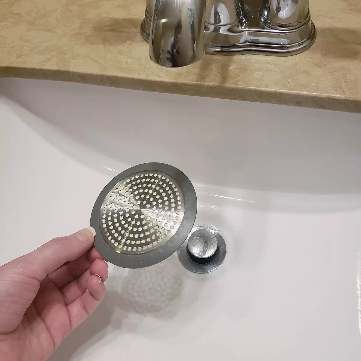 Danco Brushed Nickel Hair Catcher and Drain Protector For Bathroom Sink & Bathtub - photo 7