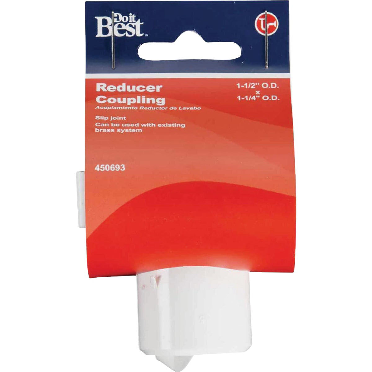 Do it Best 11/2 In. x 11/4 In. White PVC SlipJoint Reducer Coupling