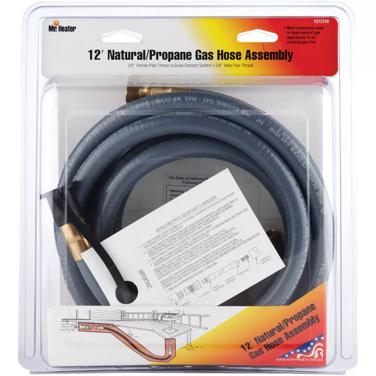 MR. HEATER 12 Ft. 3/8 In. Thermoplastic Natural/Propane Gas Patio Hose Assembly - photo 2
