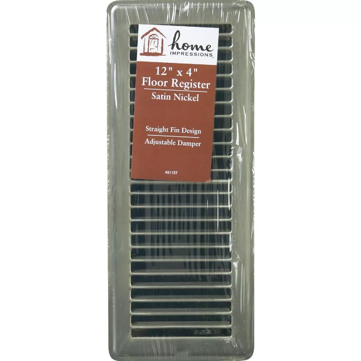 Home Impressions 4 In. x 12 In. Satin Nickel Steel Floor Register - photo 2