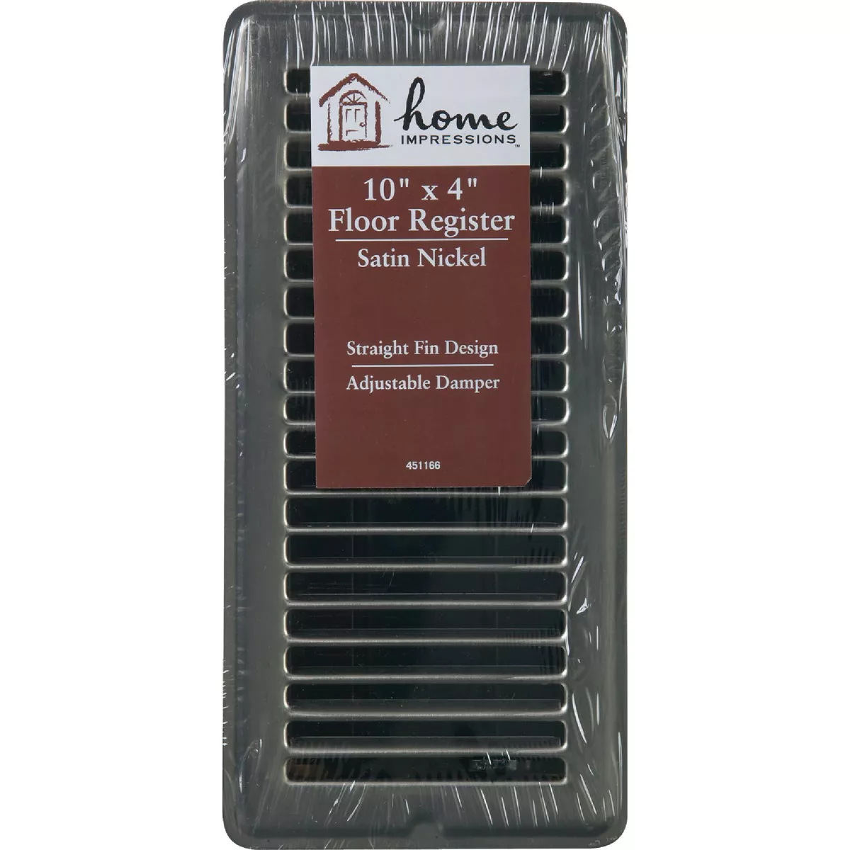 Home Impressions 4 In. x 10 In. Satin Nickel Steel Floor Register - photo 2