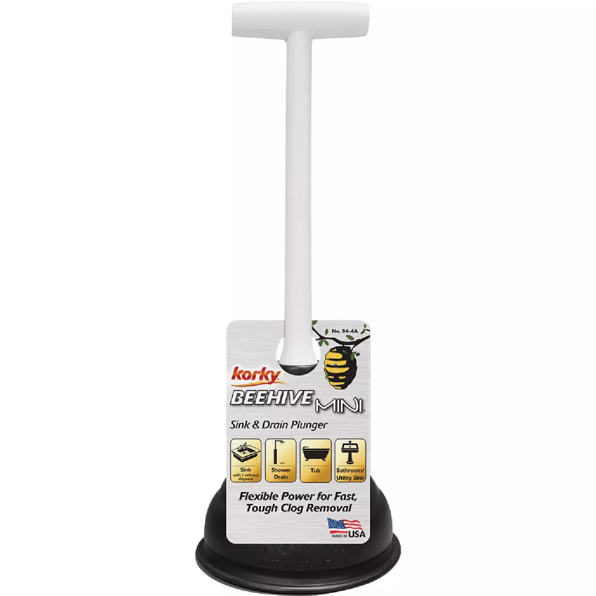 Korky BEEHIVE 5-1/2 In. Mini Sink & Drain Plunger - photo 3