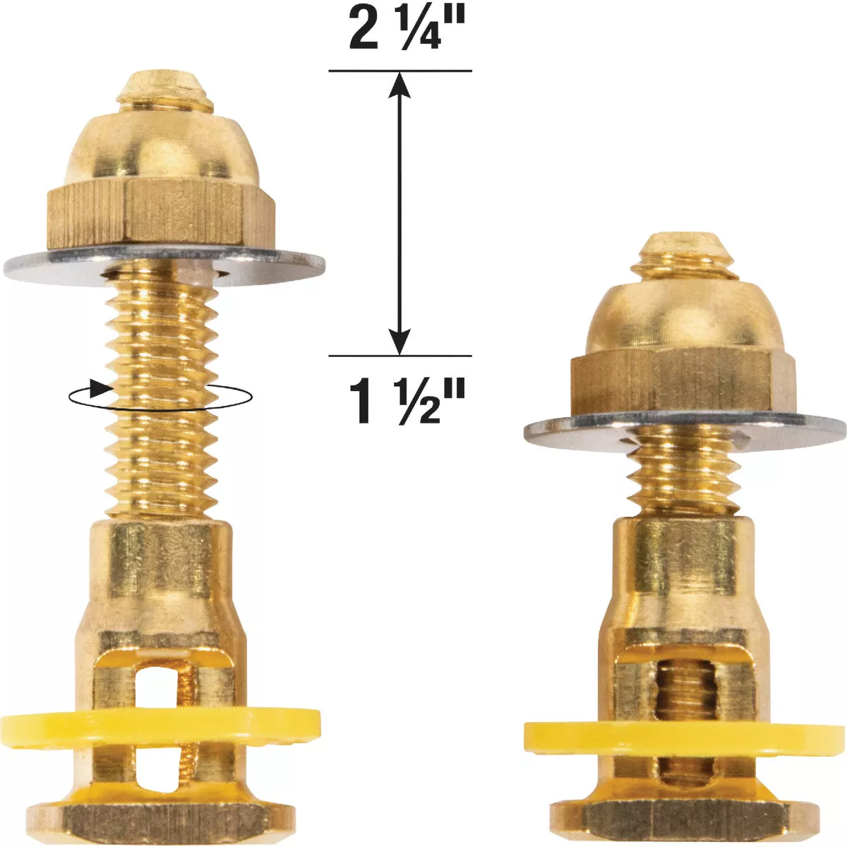 Fluidmaster SetFast 5/16 In. x 1-1/2 to 2-1/4 In. Adjustable Brass Toilet Bolts (2 Pack) - photo 3