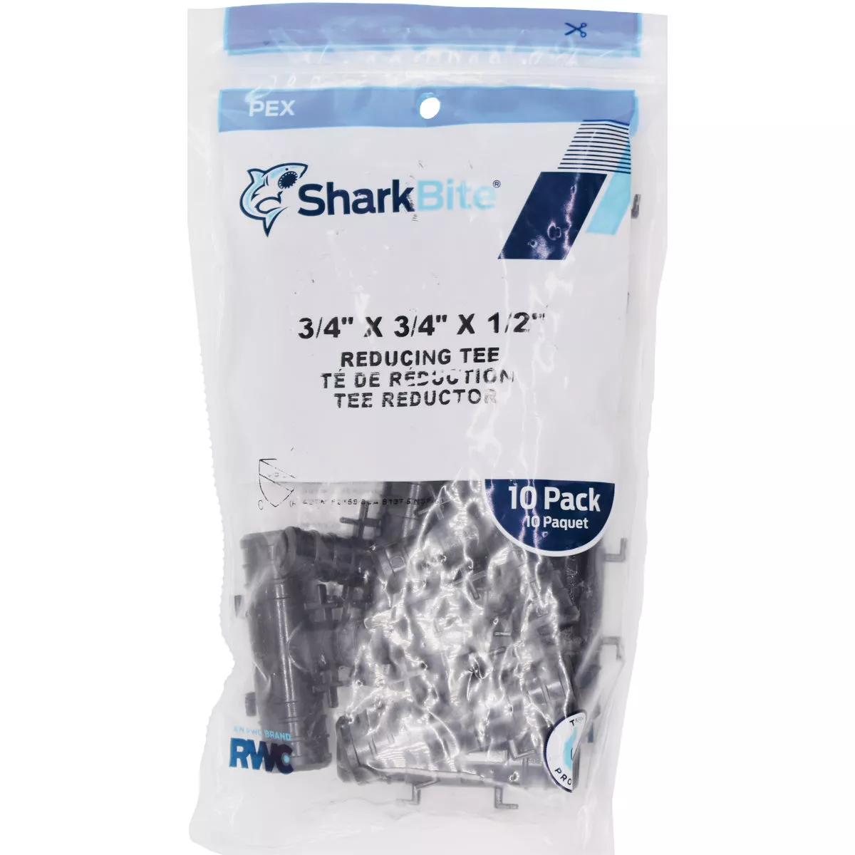 SharkBite 3/4 In. x 3/4 In. x 3/4 In. Barb Poly-Alloy PEX Tee (10-Pack) - photo 2