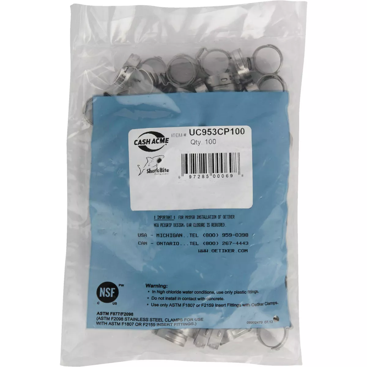 SharkBite 1/2 In. Stainless Steel PEX Cinch Clamps (100-Pack) - photo 2