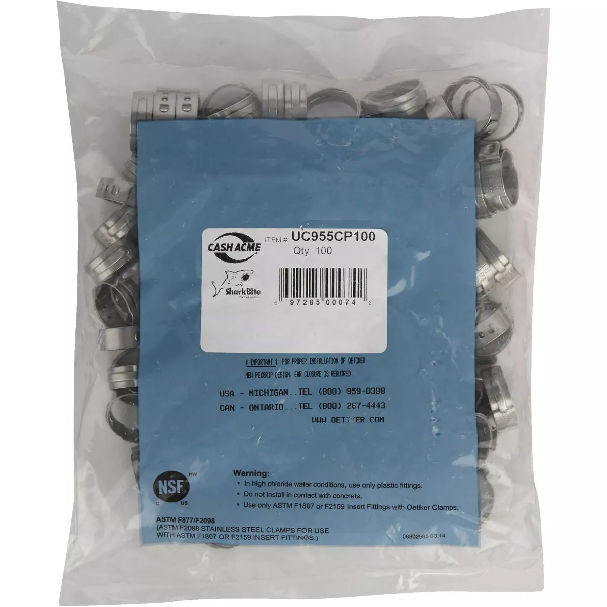 SharkBite 3/4 In. Stainless Steel PEX Cinch Clamps (100-Pack) - photo 2