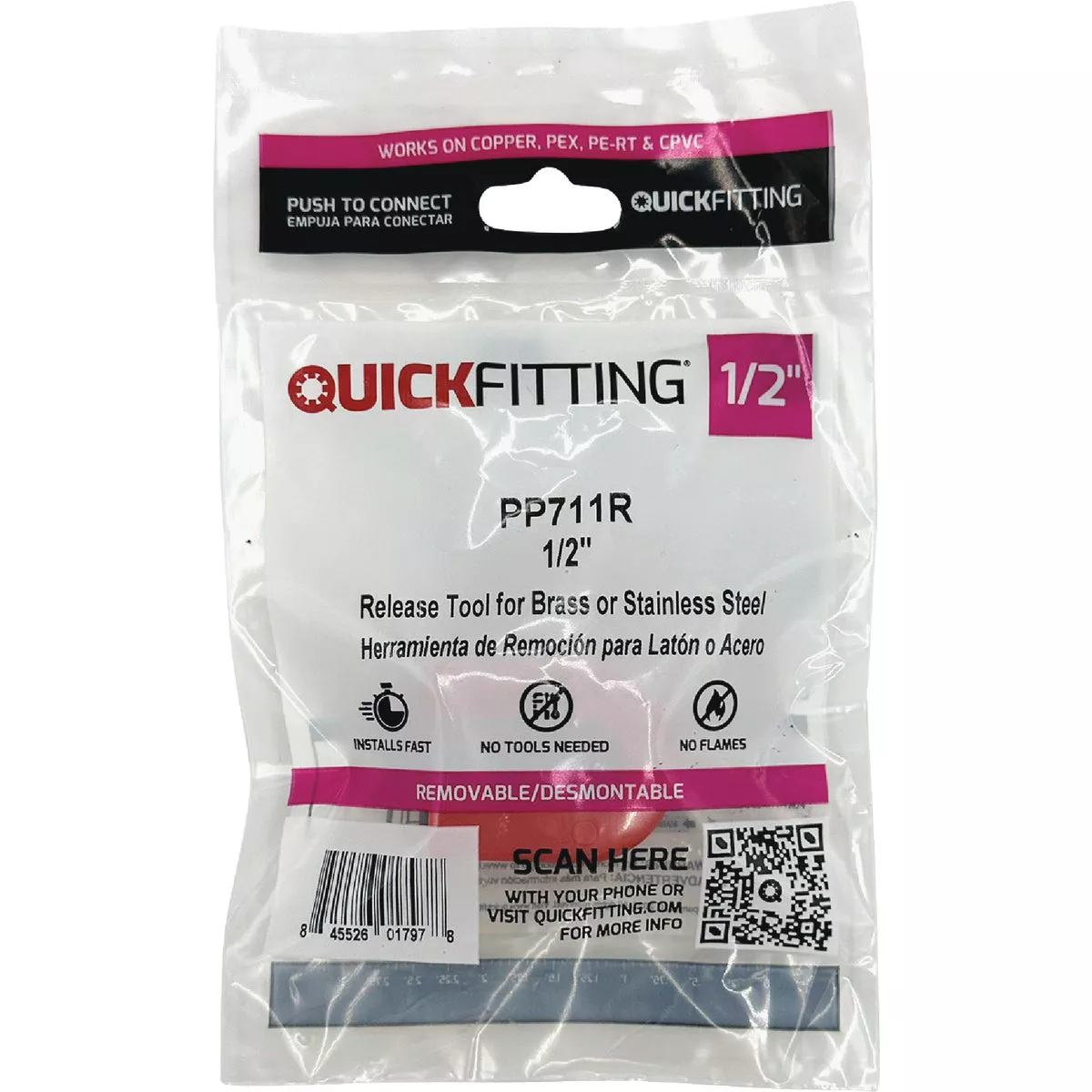 QuickFitting 1/2 In. Slip Clip Push-to-Connect Patented Disconnect Clip - photo 2