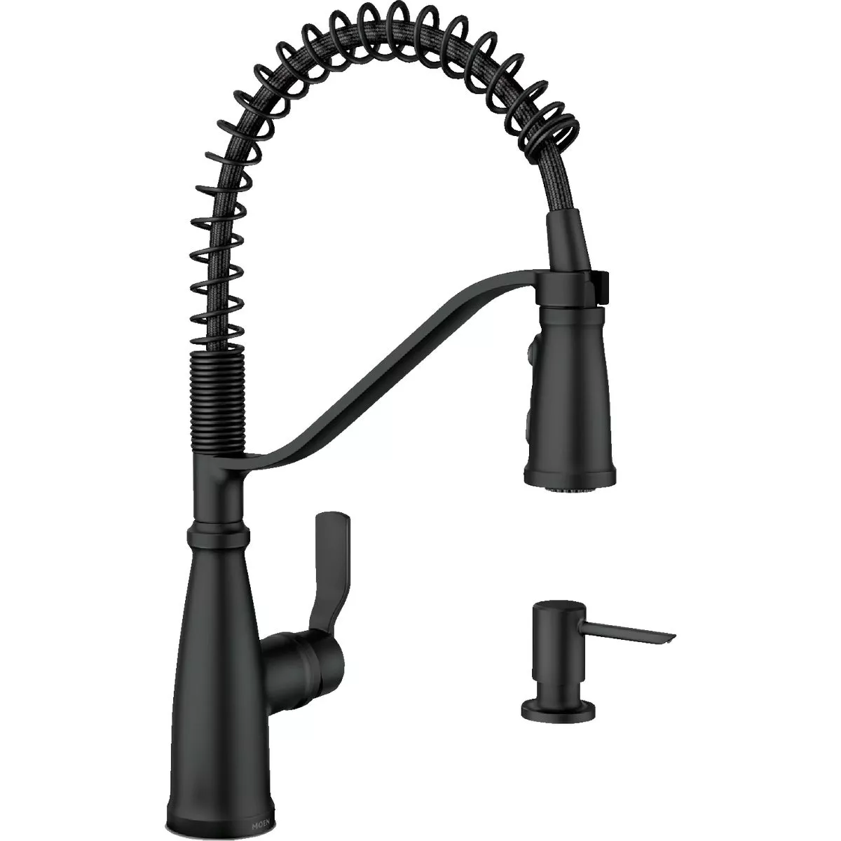 Moen Nolia 1-Handle Pull-Down Widespread Kitchen Faucet, Matte Black