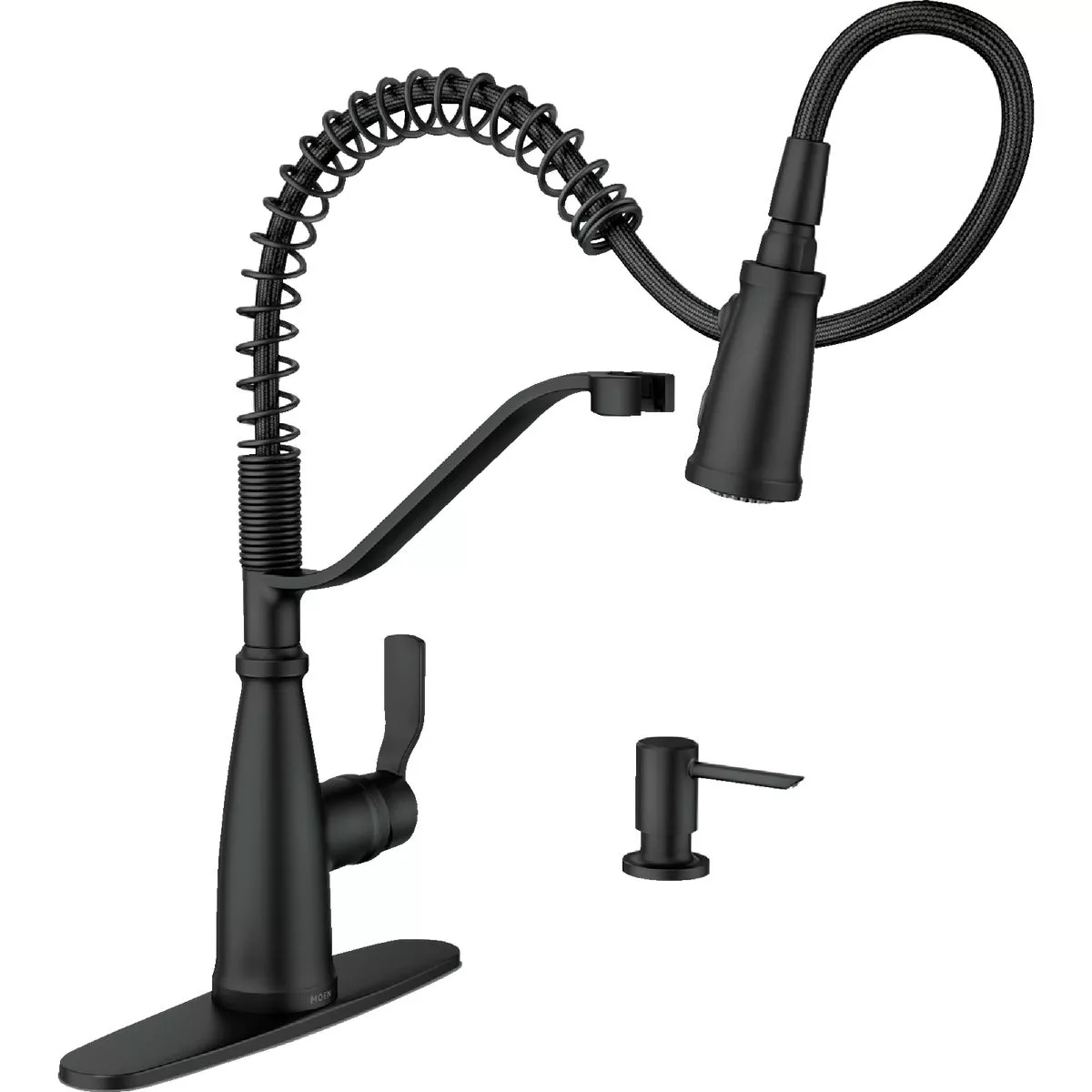 Moen Nolia 1-Handle Pull-Down Widespread Kitchen Faucet, Matte Black - photo 2