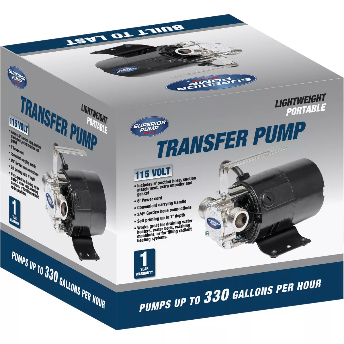 Superior Pump 120V 330 GPH Mini Portable Transfer Pump - photo 2