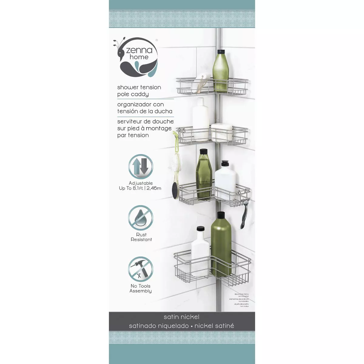 Zenith Zenna Home Metal 12 In. x 97 In. Shower Caddy - photo 2
