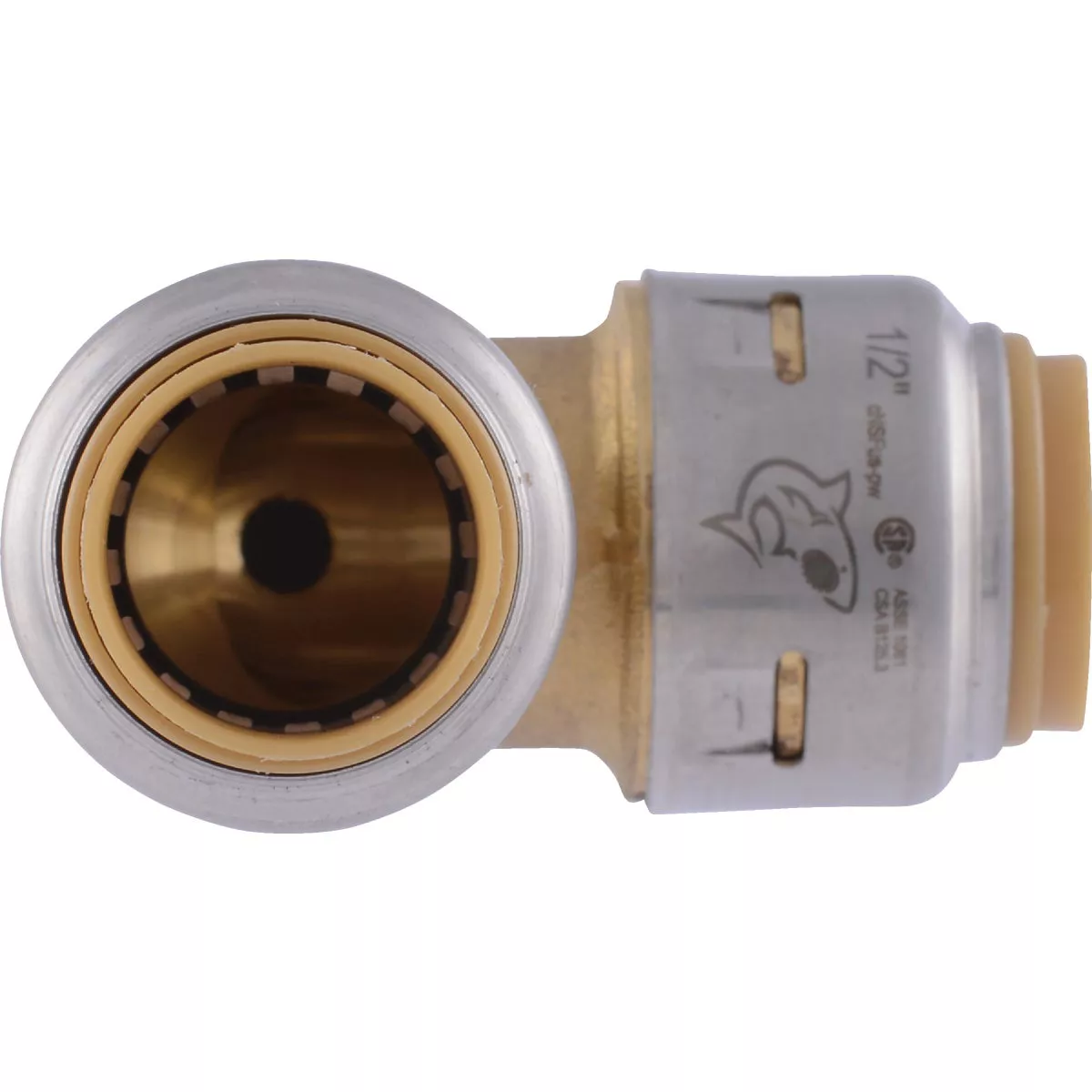 SharkBite 1/2 In x 1/2 In. 90 Deg. Push-to-Connect Brass Elbow with Drain - photo 3