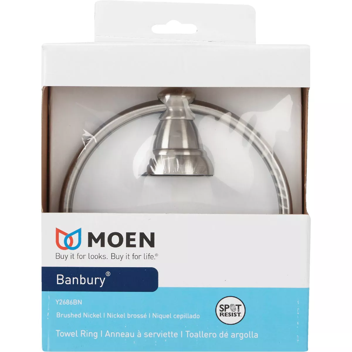 Moen Banbury 6 In. Towel Ring, Brushed Nickel - photo 3