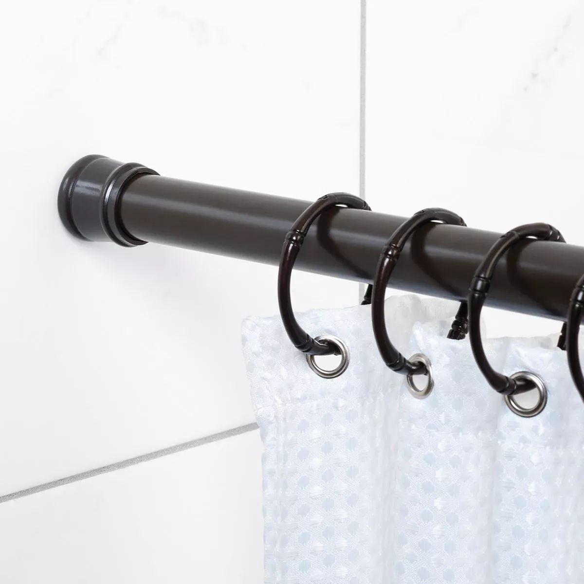 Zenith Zenna Home Straight 41 In. To 72 In. Adjustable Tension Shower Rod in Oil Rubbed Bronze - photo 2