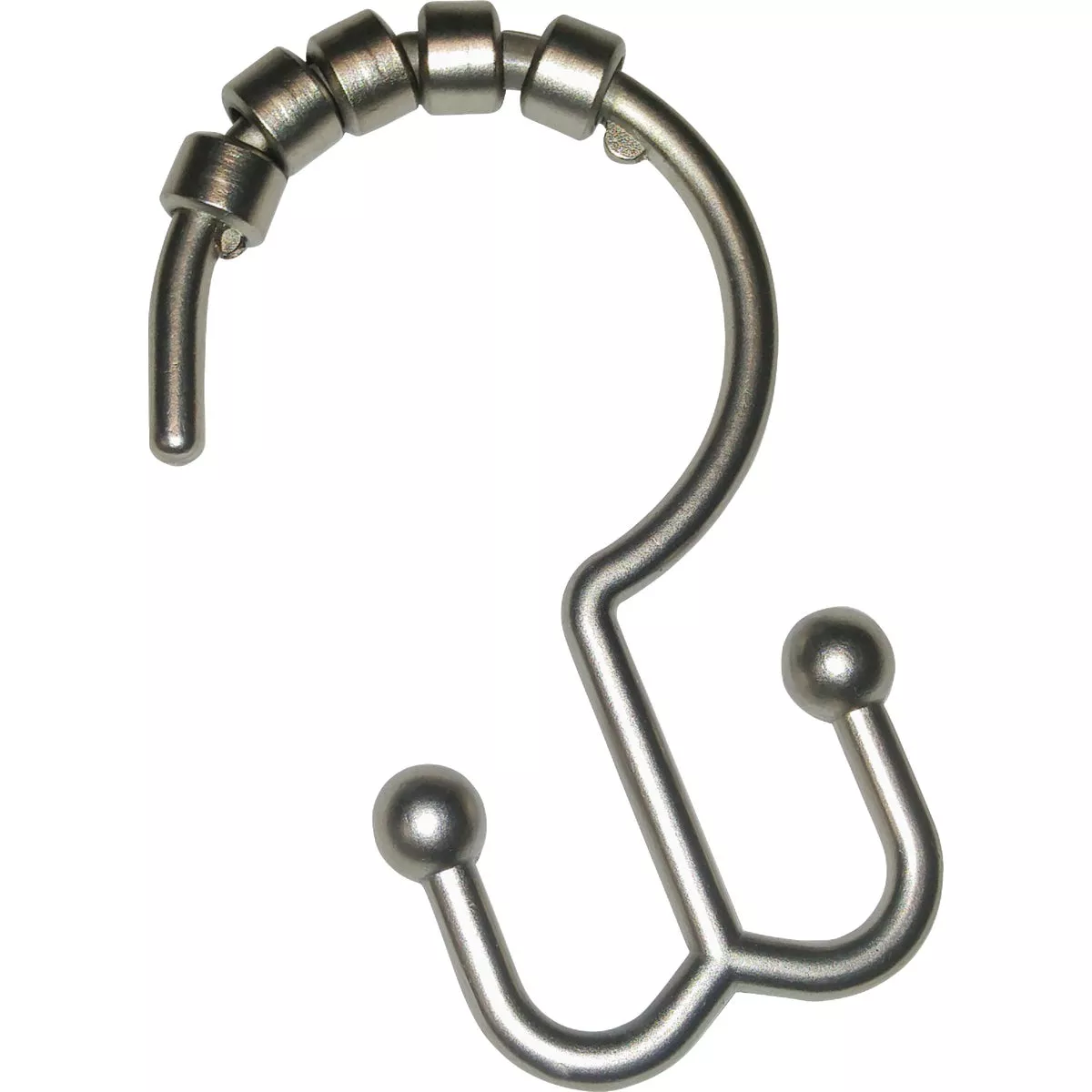 Zenith Zenna Home Brushed Nickel Double Roller Shower Curtain Hook (12 Count)