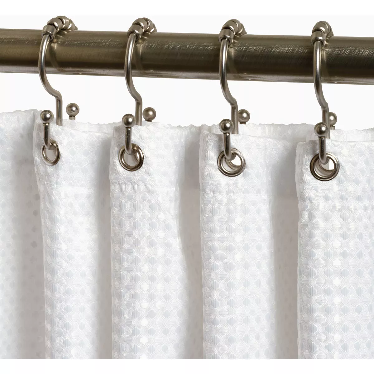 Zenith Zenna Home Brushed Nickel Double Roller Shower Curtain Hook (12 Count) - photo 2