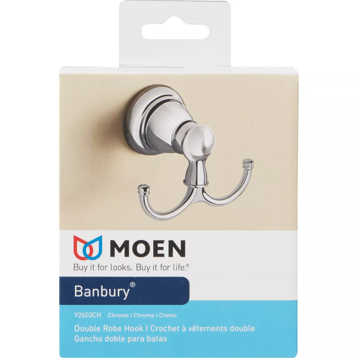 Moen Banbury Double Robe Hook, Chrome - photo 2