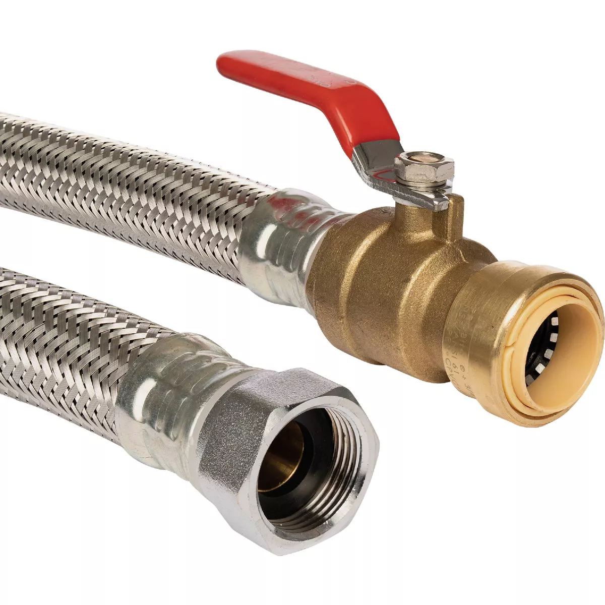 QuickFitting 3/4 In. Push-to-Connect Ball Valve x 3/4 In. FIP x 18 In. Full Port Braided Stainless Steel Water Heater Connector Hose - photo 6