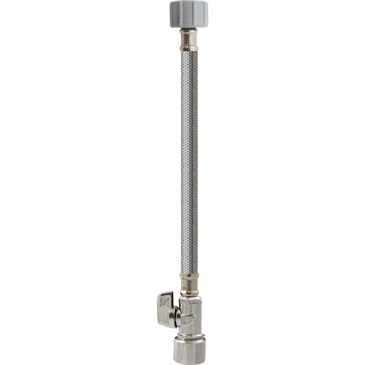 Keeney 5/8 In. x 12 In. Stainless Steel Quick Lock Toilet Supply Tube with Straight Quarter Turn Valve - photo 3