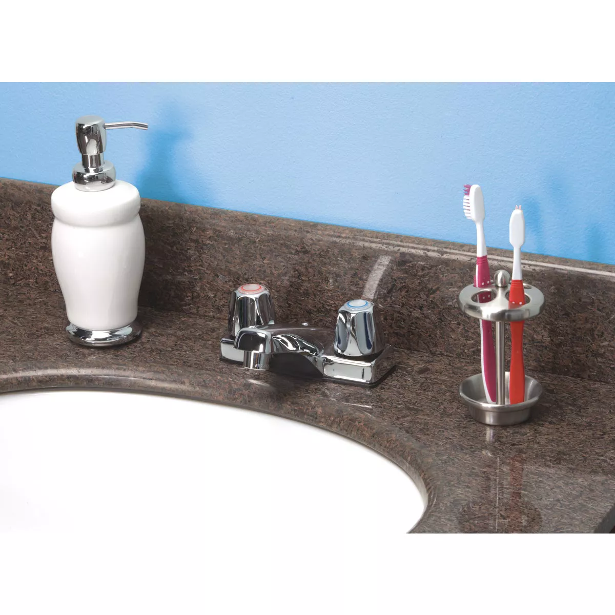 Home Impressions Chrome 2-Handle Lever 4 In. Centerset Bathroom Faucet - photo 2