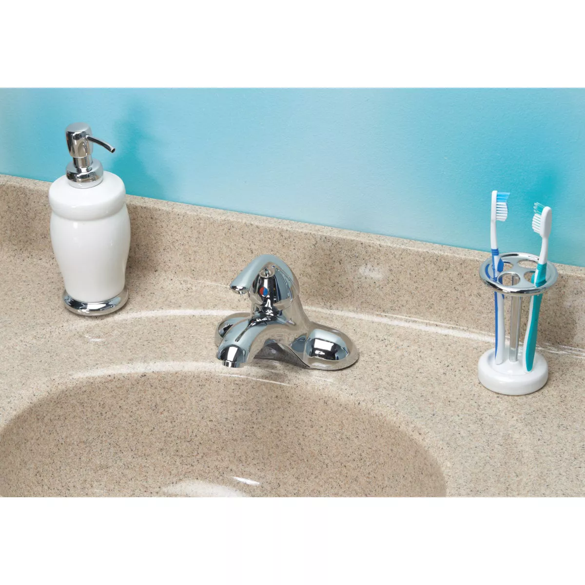 Home Impressions Chrome 1-Handle Lever 4 In. Centerset Bathroom Faucet with Pop-Up - photo 2