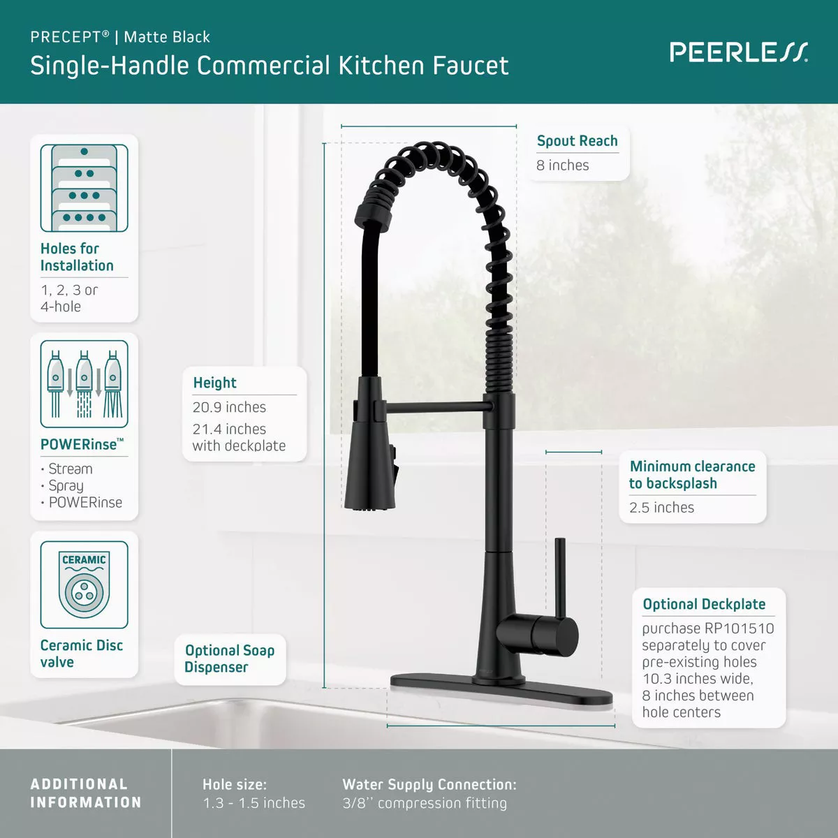 Peerless Precept 1-Handle Commercial Kitchen Faucet - photo 3
