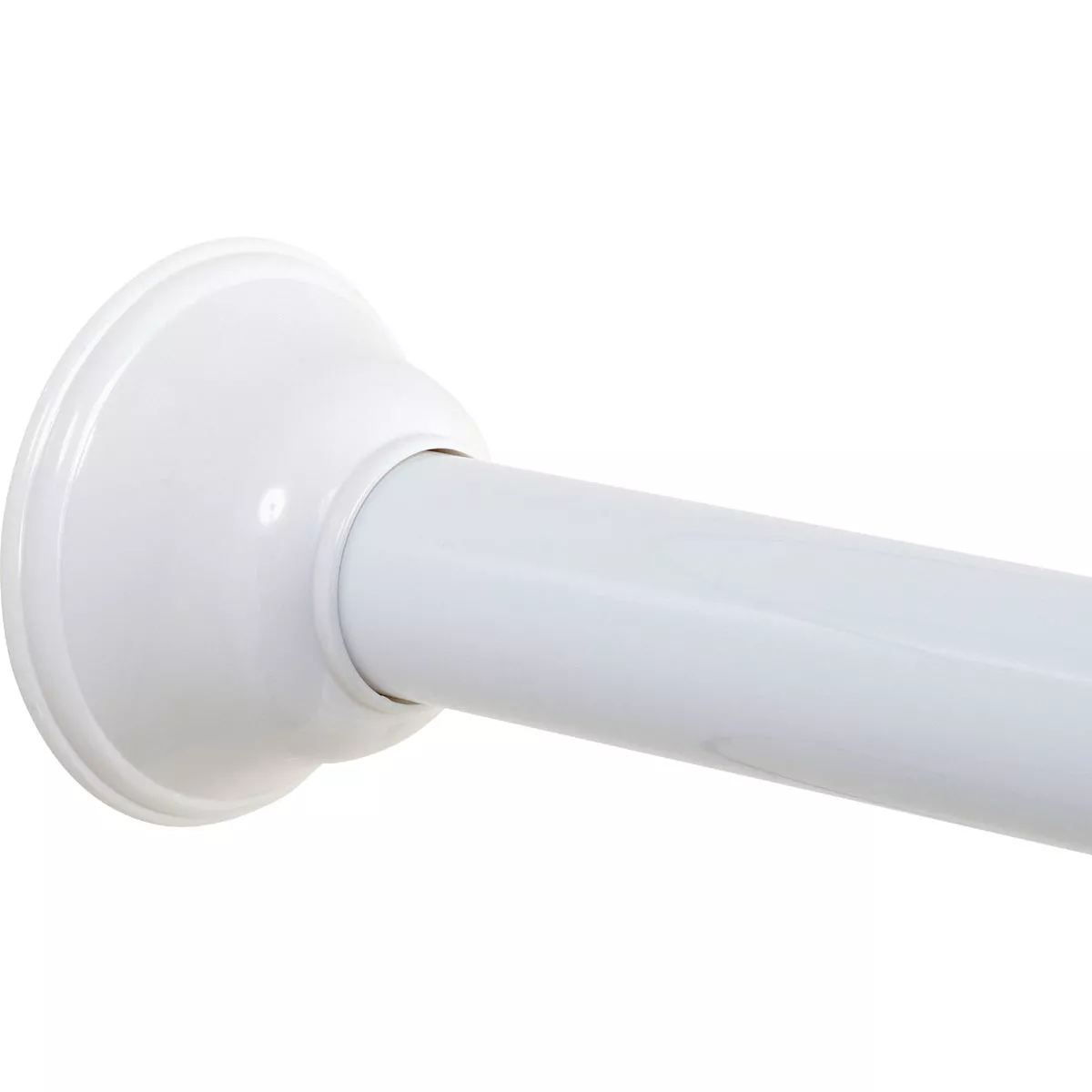 Zenna Home Straight 44 In. to 72 In. Adjustable Tension Finial Shower Rod in White