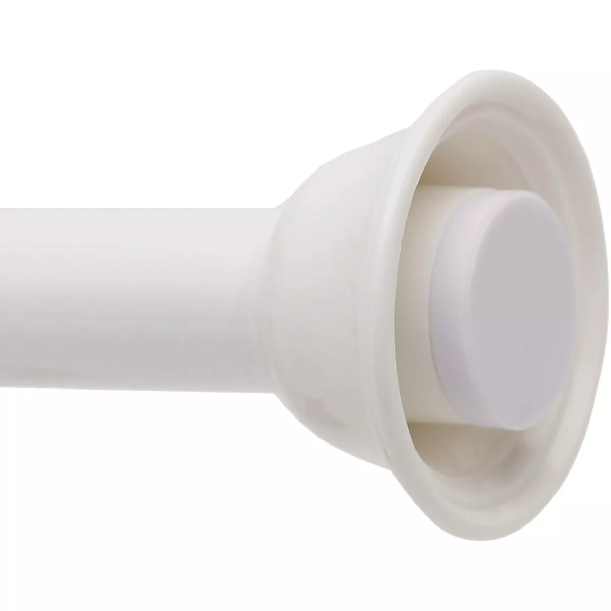 Zenna Home Straight 44 In. to 72 In. Adjustable Tension Finial Shower Rod in White - photo 3