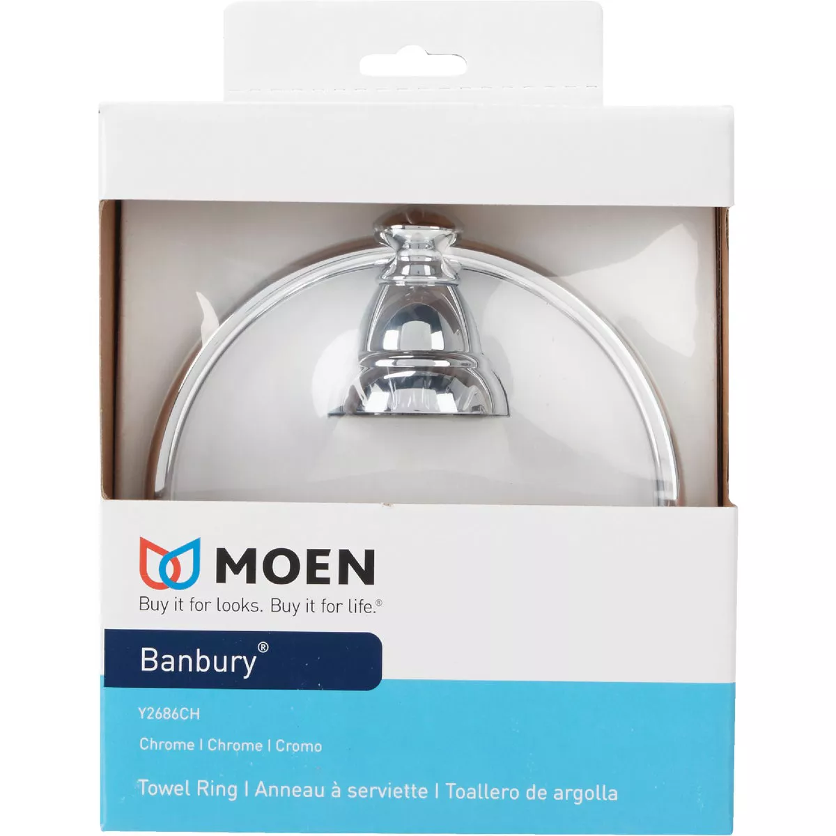 Moen Banbury 6 In. Towel Ring, Chrome - photo 2