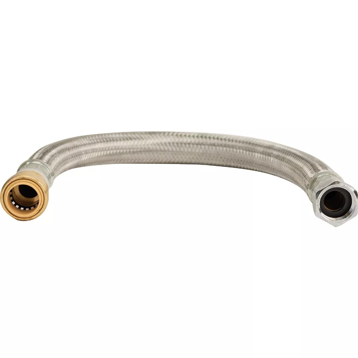 QuickFitting 3/4 In. Push-to-Connect x 3/4 In. FIP x 18 In. Full Port Braided Stainless Steel Water Heater Connector Hose - photo 5
