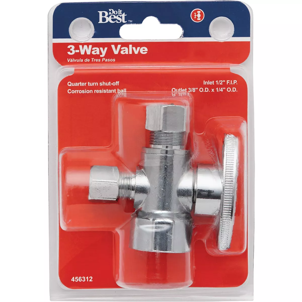 Do it Best 1/2 In. FIP x 3/8 In. OD x 1/4 In. OD Quarter Turn Angle Valve - photo 2