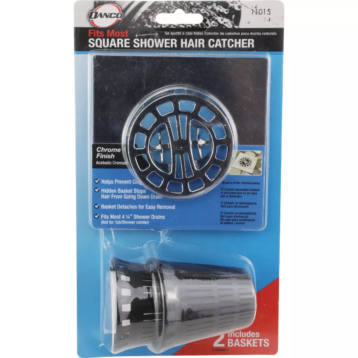 Danco Chrome Square Hair Catcher For Shower Drain - photo 2