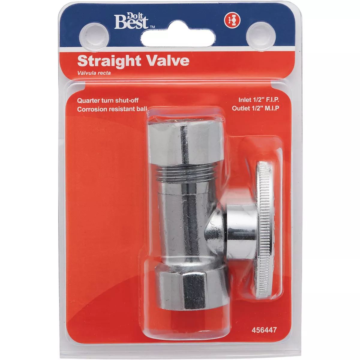 Do it Best 1/2 In. FIP x 7/16 In. OD or 1/2 In. OD Quarter Turn Straight Valve - photo 2