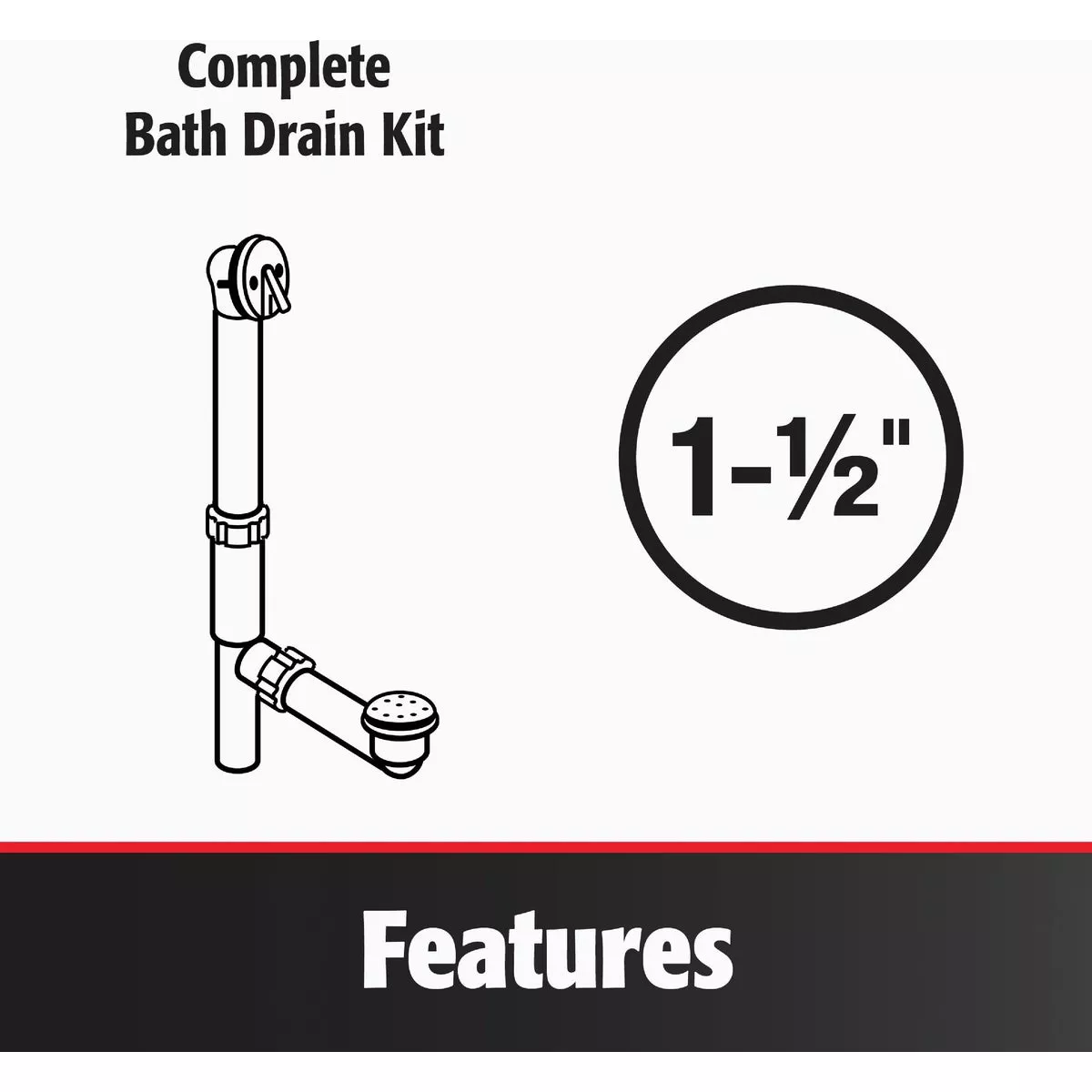 Keeney Schedule 40 PVC Cable Drive Bath Drain with Polished Chrome Trim - photo 6