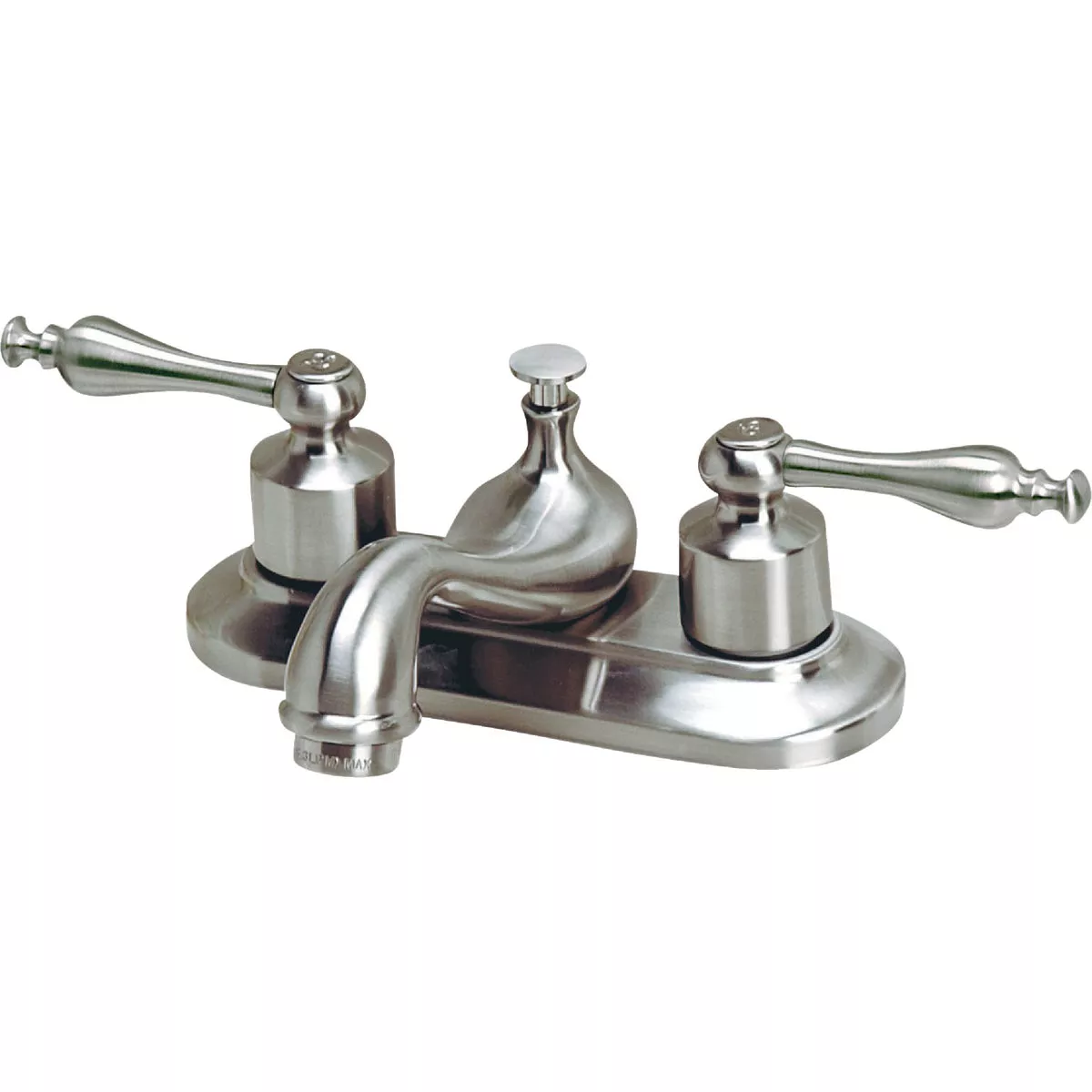 Home Impressions Brushed Nickel 2-Handle Lever 4 In. Centerset Bathroom Faucet with Pop-Up