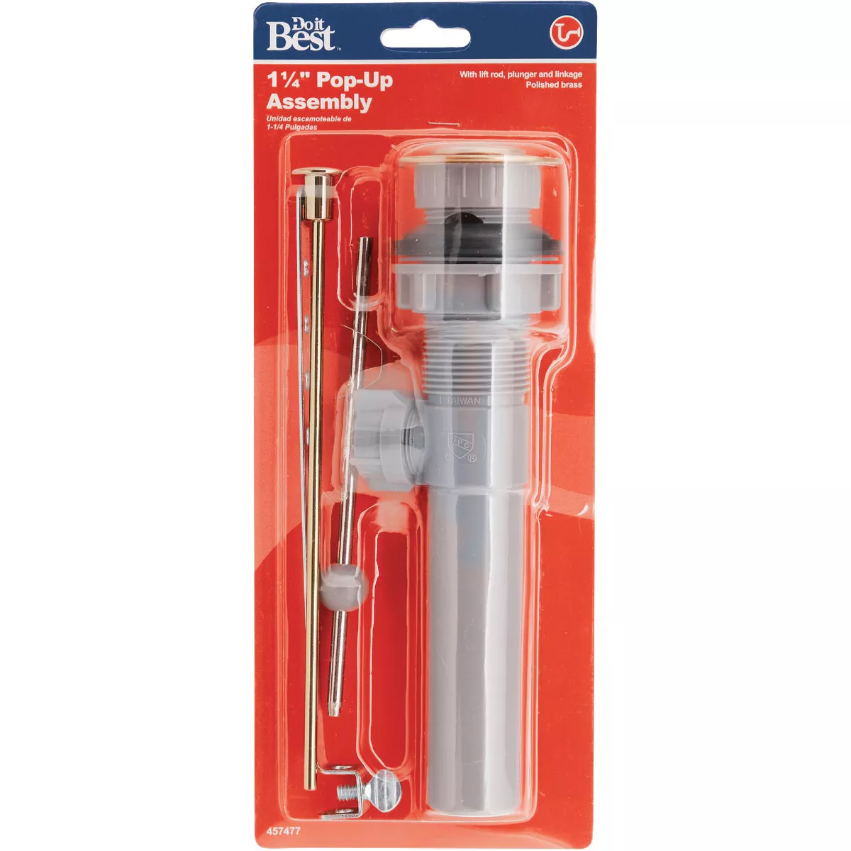 Do it Best 1-1/4 In. Polished Brass Pop-Up Assembly - photo 2