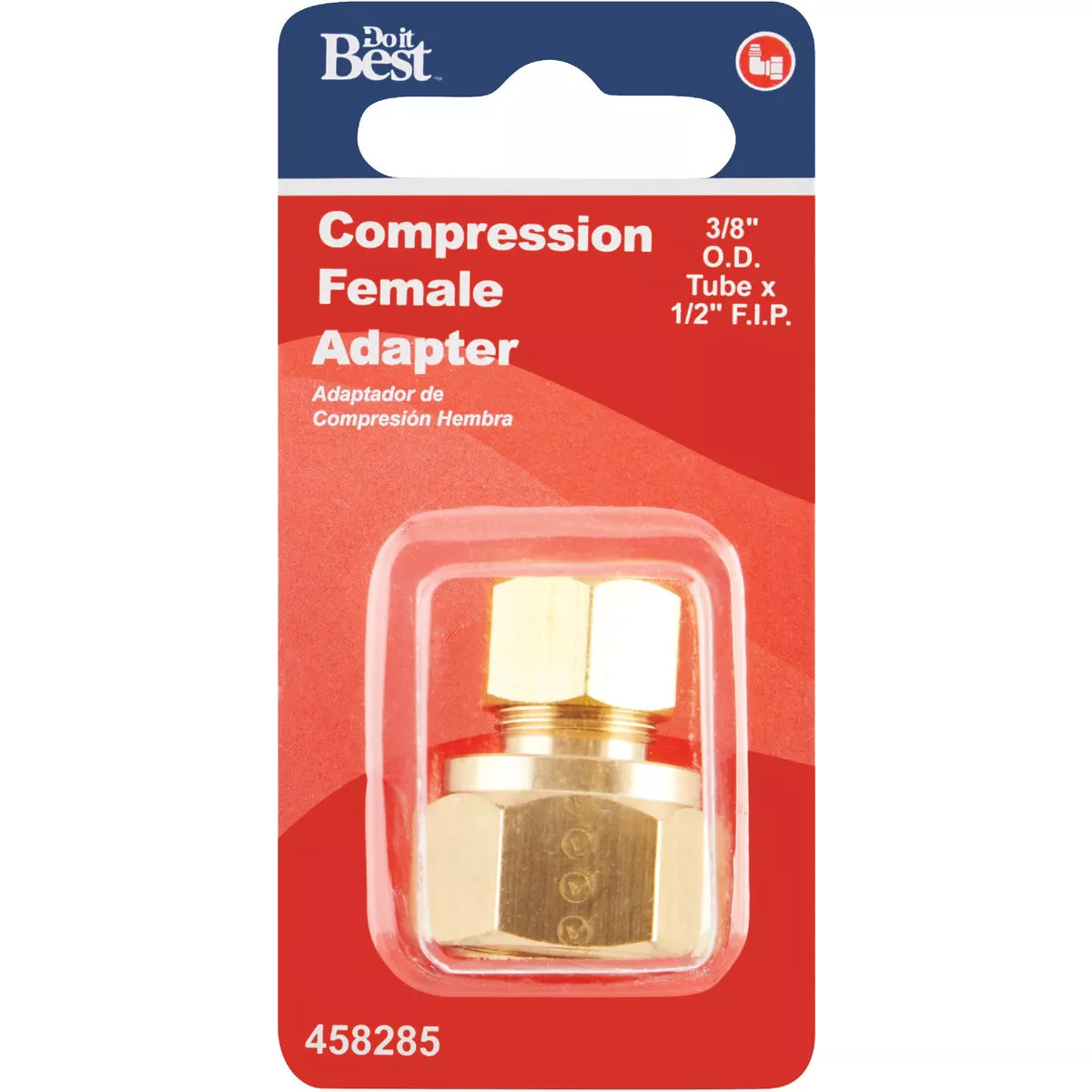 Do it 3/8 In. x 1/2 In. Brass Union Compression Adapter - photo 2