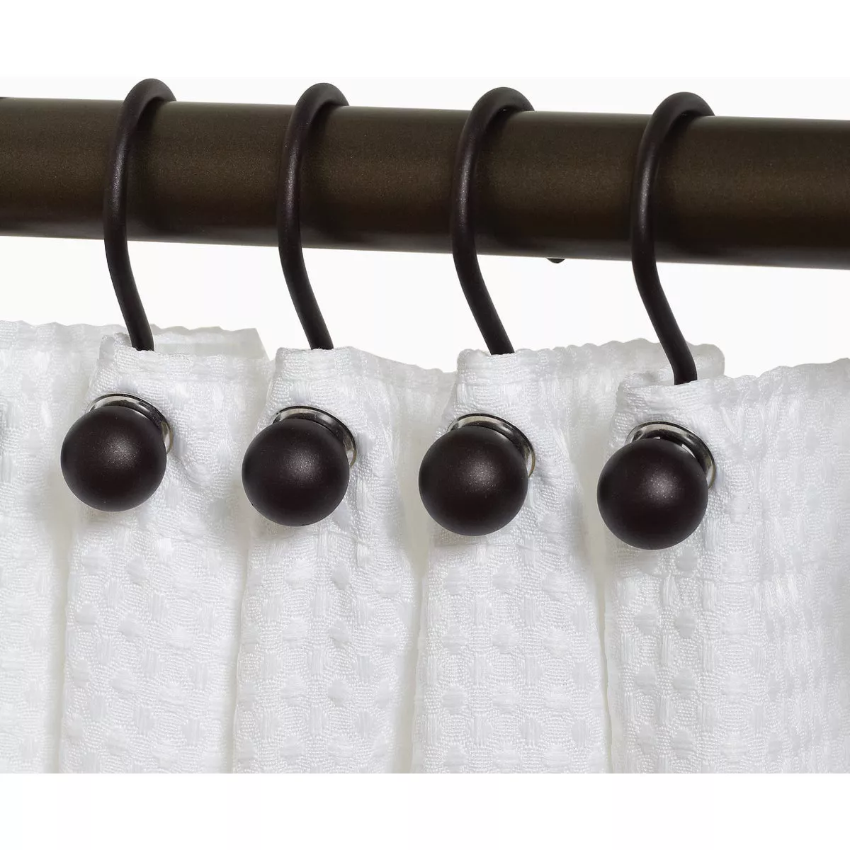 Zenna Home Bronze Aluminum Shower Curtain Ball Hook (12-Count) - photo 4